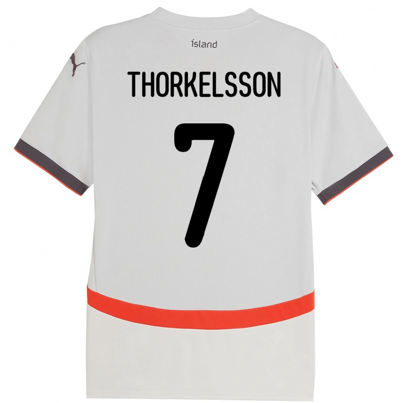 Danxen Kinderen Ijsland Róbert Frosti Thorkelsson #7 Wit Uitshirt Uittenue 24-26 T-Shirt
