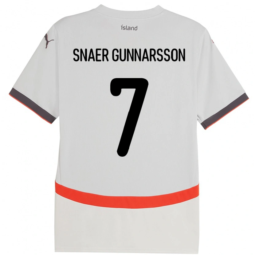 Danxen Kinderen Ijsland Gabríel Snaer Gunnarsson #7 Wit Uitshirt Uittenue 24-26 T-Shirt