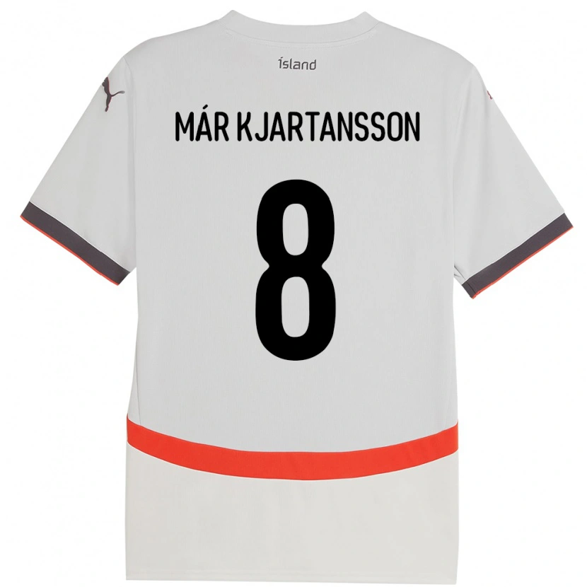 Danxen Kinderen Ijsland Kjartan Már Kjartansson #8 Wit Uitshirt Uittenue 24-26 T-Shirt