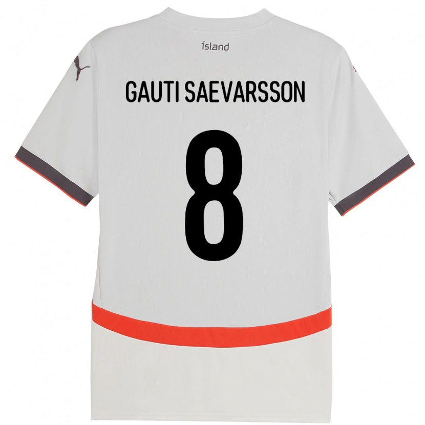 Danxen Kinderen Ijsland Gudmar Gauti Saevarsson #8 Wit Uitshirt Uittenue 24-26 T-Shirt