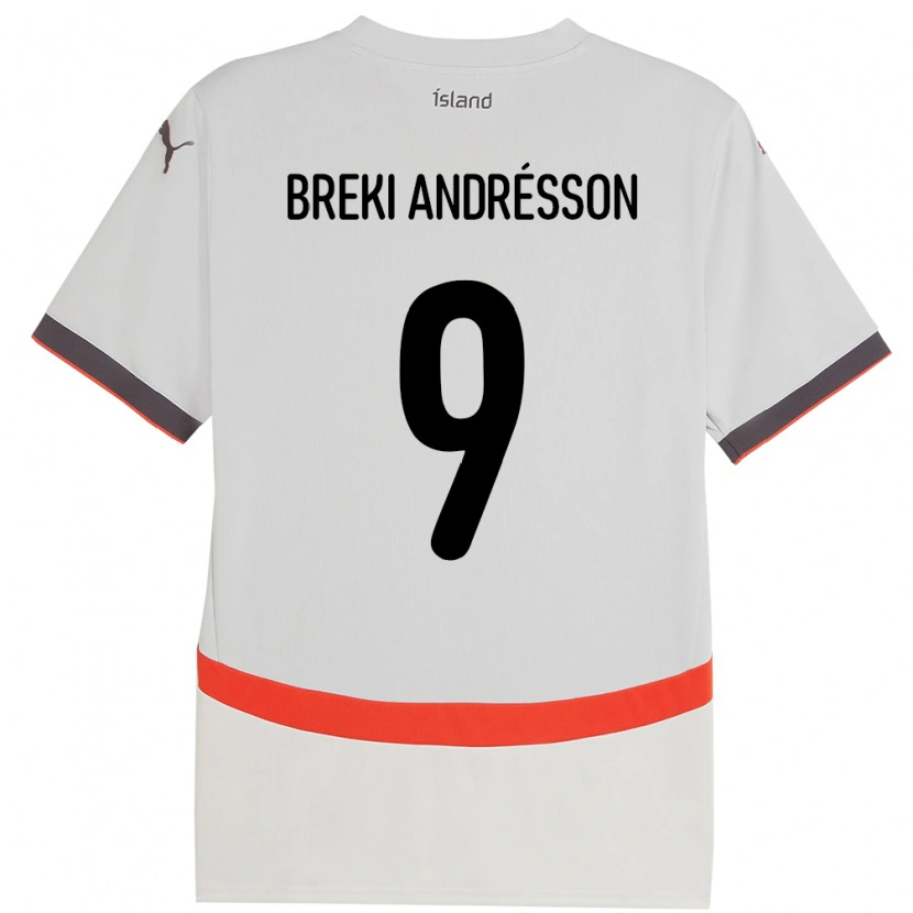 Danxen Kinderen Ijsland Benoný Breki Andrésson #9 Wit Uitshirt Uittenue 24-26 T-Shirt