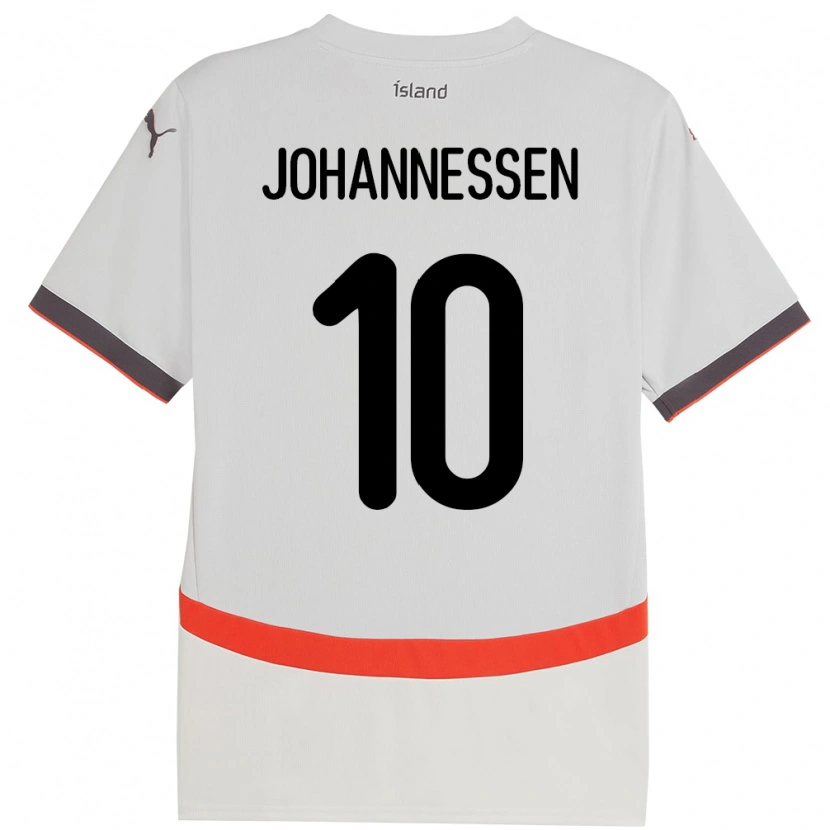 Danxen Kinderen Ijsland Tómas Johannessen #10 Wit Uitshirt Uittenue 24-26 T-Shirt