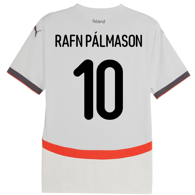 Danxen Kinderen Ijsland Alexander Rafn Pálmason #10 Wit Uitshirt Uittenue 24-26 T-Shirt