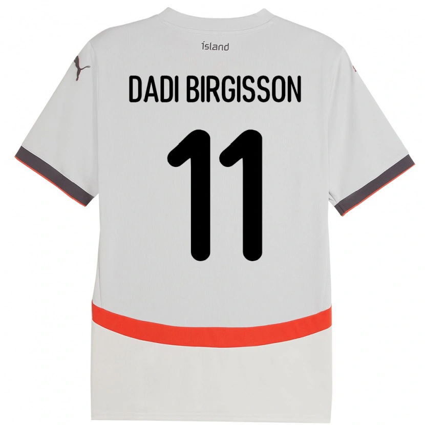 Danxen Kinderen Ijsland Adolf Dadi Birgisson #11 Wit Uitshirt Uittenue 24-26 T-Shirt