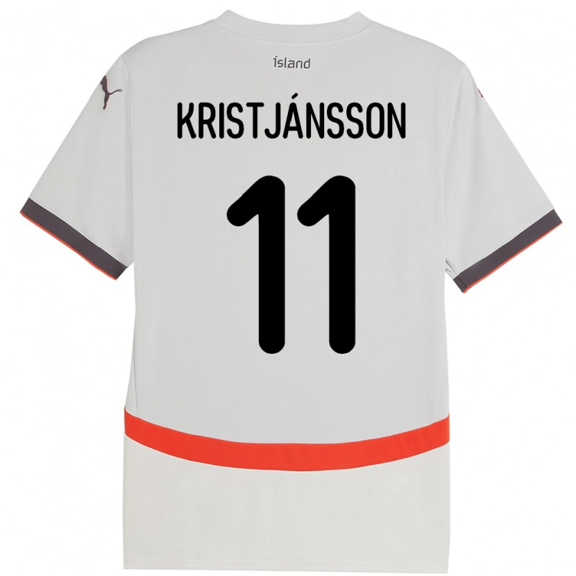 Danxen Kinderen Ijsland Tómas Óli Kristjánsson #11 Wit Uitshirt Uittenue 24-26 T-Shirt
