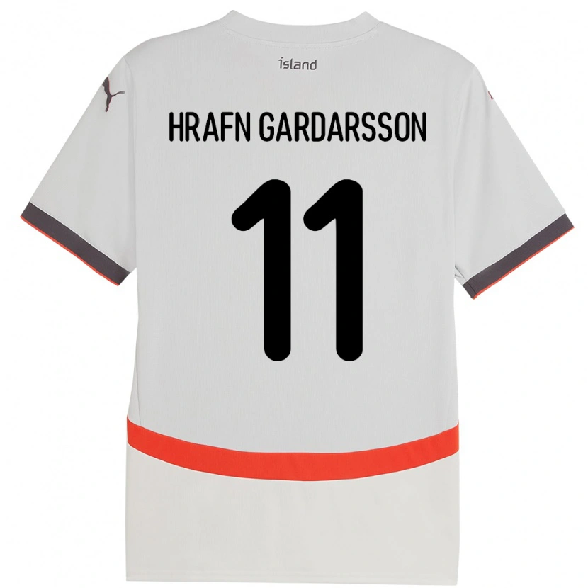 Danxen Kinderen Ijsland Bjarki Hrafn Gardarsson #11 Wit Uitshirt Uittenue 24-26 T-Shirt