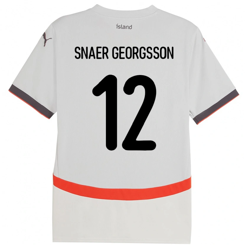Danxen Kinderen Ijsland Halldór Snaer Georgsson #12 Wit Uitshirt Uittenue 24-26 T-Shirt