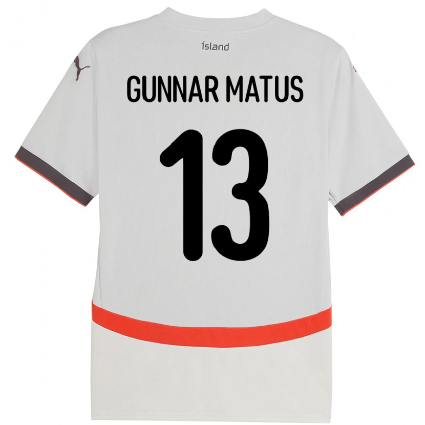 Danxen Kinderen Ijsland Aron Gunnar Matus #13 Wit Uitshirt Uittenue 24-26 T-Shirt