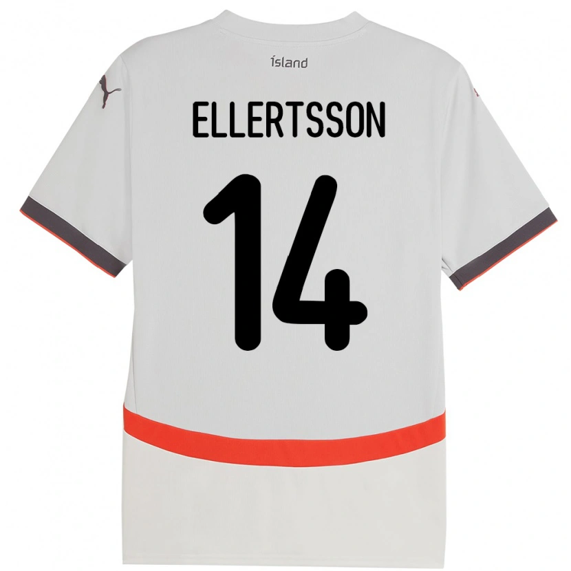 Danxen Kinderen Ijsland Styrmir Jóhann Ellertsson #14 Wit Uitshirt Uittenue 24-26 T-Shirt