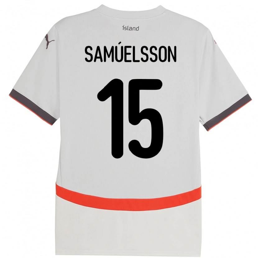 Danxen Kinderen Ijsland Birkir Hrafn Samúelsson #15 Wit Uitshirt Uittenue 24-26 T-Shirt
