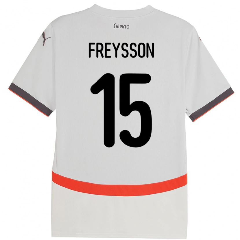 Danxen Kinderen Ijsland Fjölnir Freysson #15 Wit Uitshirt Uittenue 24-26 T-Shirt