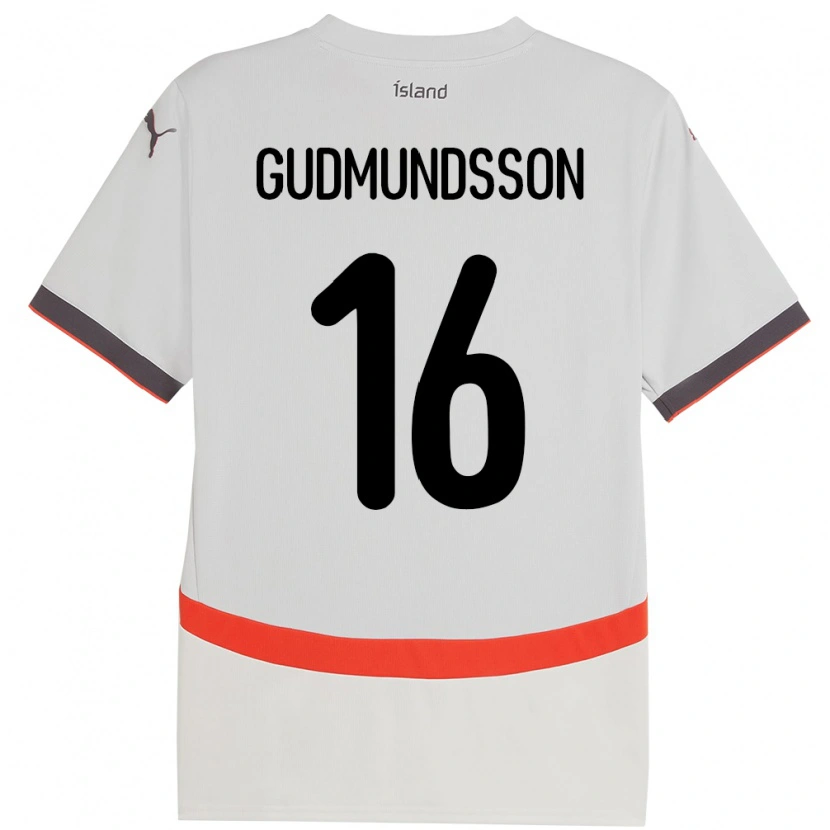Danxen Kinderen Ijsland Jón Breki Gudmundsson #16 Wit Uitshirt Uittenue 24-26 T-Shirt