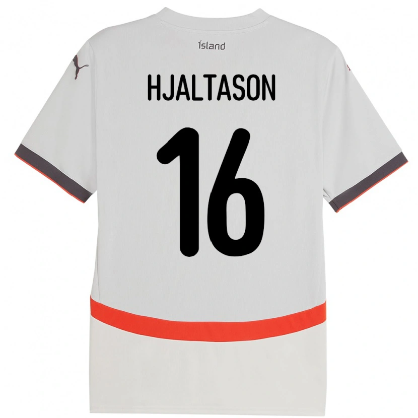 Danxen Kinderen Ijsland Kristian Hjaltason #16 Wit Uitshirt Uittenue 24-26 T-Shirt
