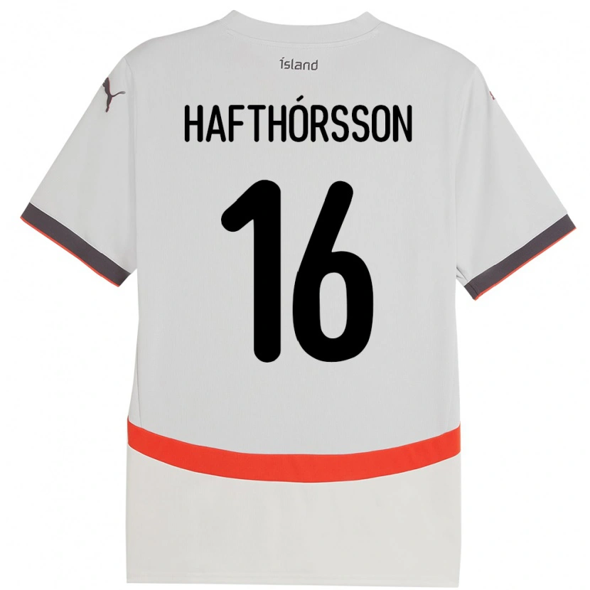 Danxen Kinderen Ijsland Gestur Alexander Hafthórsson #16 Wit Uitshirt Uittenue 24-26 T-Shirt