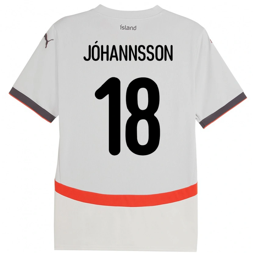 Danxen Kinderen Ijsland Helgi Jóhannsson #18 Wit Uitshirt Uittenue 24-26 T-Shirt