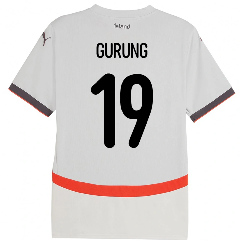Danxen Kinderen Ijsland Karan Gurung #19 Wit Uitshirt Uittenue 24-26 T-Shirt