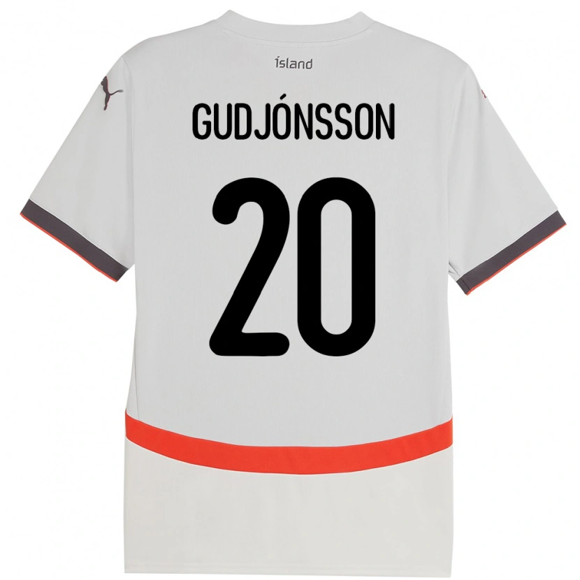 Danxen Kinderen Ijsland Alexander Máni Gudjónsson #20 Wit Uitshirt Uittenue 24-26 T-Shirt