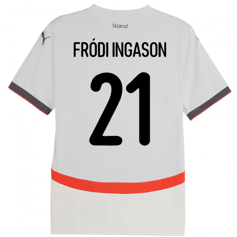 Danxen Kinderen Ijsland Helgi Fródi Ingason #21 Wit Uitshirt Uittenue 24-26 T-Shirt
