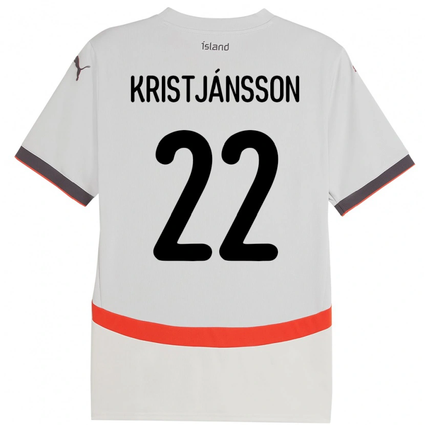 Danxen Kinderen Ijsland Daníel Freyr Kristjánsson #22 Wit Uitshirt Uittenue 24-26 T-Shirt