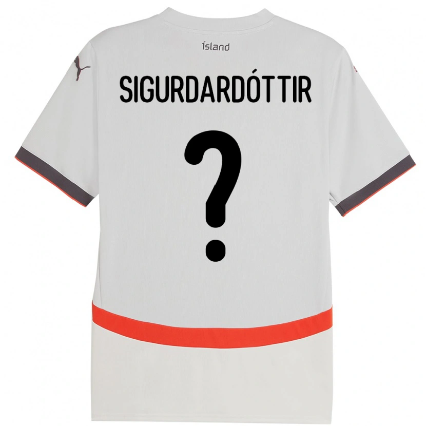 Danxen Kinderen Ijsland Sandra Sigurðardóttir #0 Wit Uitshirt Uittenue 24-26 T-Shirt