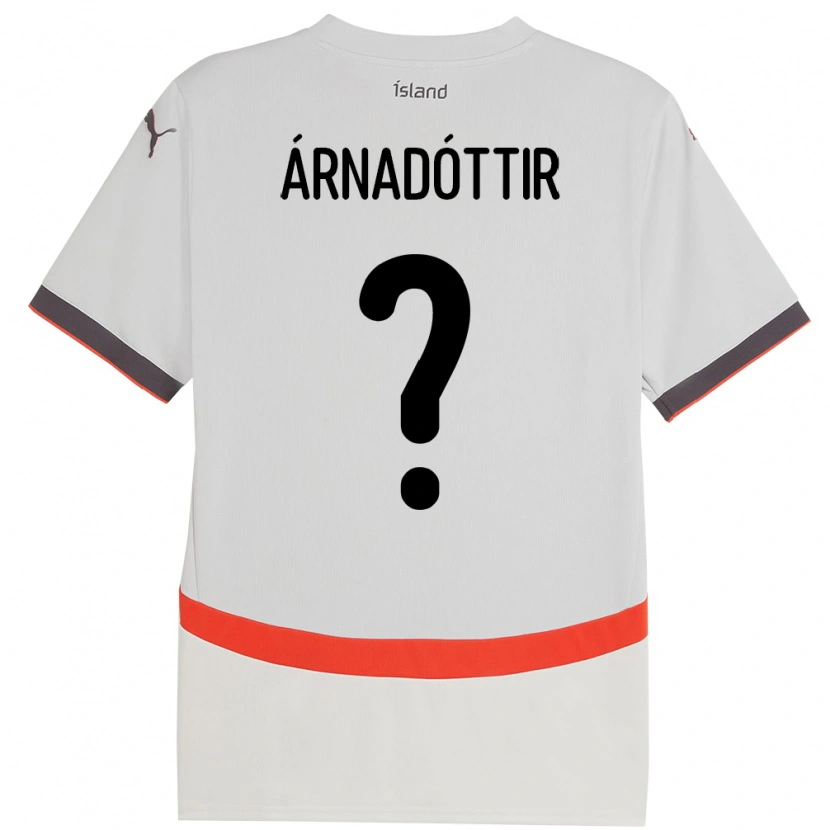 Danxen Kinderen Ijsland Kristín Dís Árnadóttir #0 Wit Uitshirt Uittenue 24-26 T-Shirt