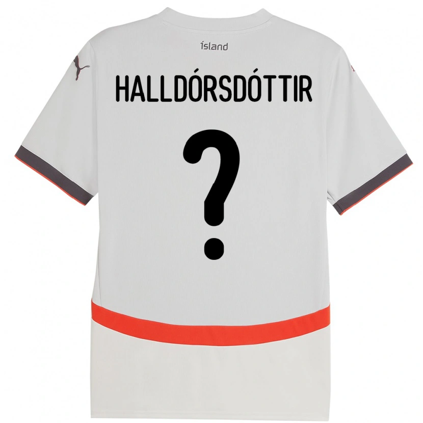 Danxen Kinderen Ijsland Ásdís Karen Halldórsdóttir #0 Wit Uitshirt Uittenue 24-26 T-Shirt
