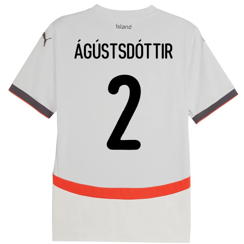 Danxen Kinderen Ijsland Berglind Rós Ágústsdóttir #2 Wit Uitshirt Uittenue 24-26 T-Shirt