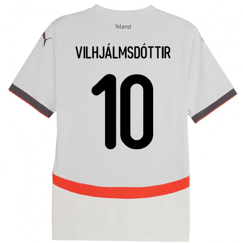 Danxen Kinderen Ijsland Karólína Lea Vilhjálmsdóttir #10 Wit Uitshirt Uittenue 24-26 T-Shirt
