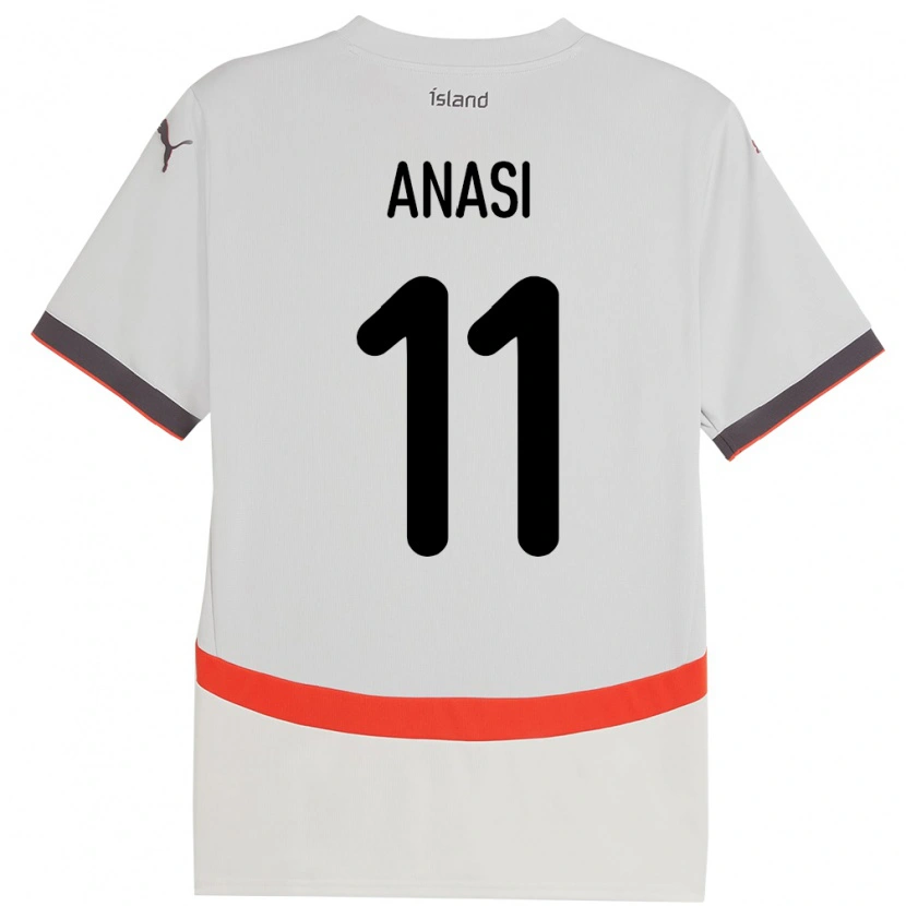 Danxen Kinderen Ijsland Natasha Anasi #11 Wit Uitshirt Uittenue 24-26 T-Shirt