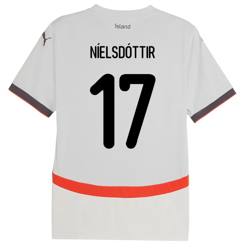 Danxen Kinderen Ijsland Bryndís Arna Níelsdóttir #17 Wit Uitshirt Uittenue 24-26 T-Shirt