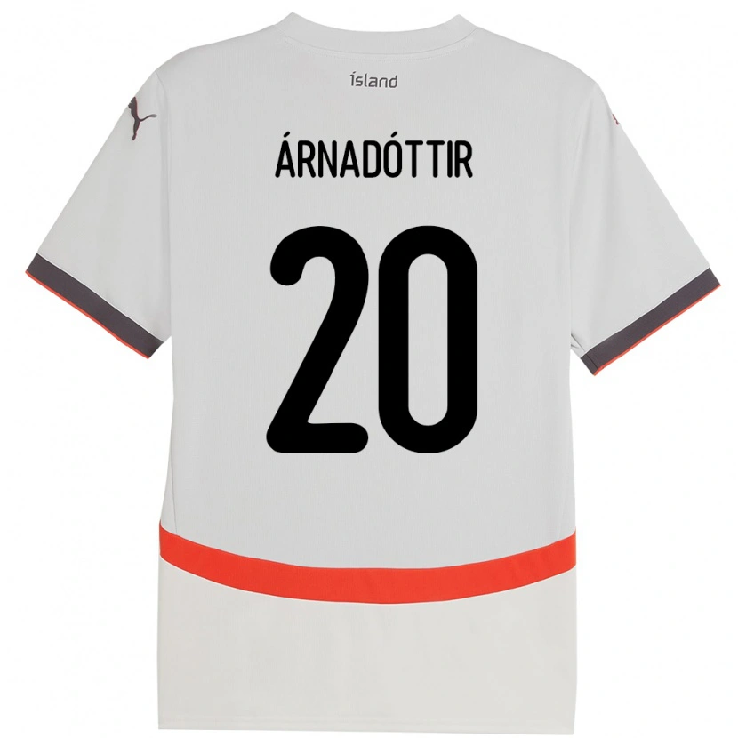 Danxen Kinderen Ijsland Guðný Árnadóttir #20 Wit Uitshirt Uittenue 24-26 T-Shirt