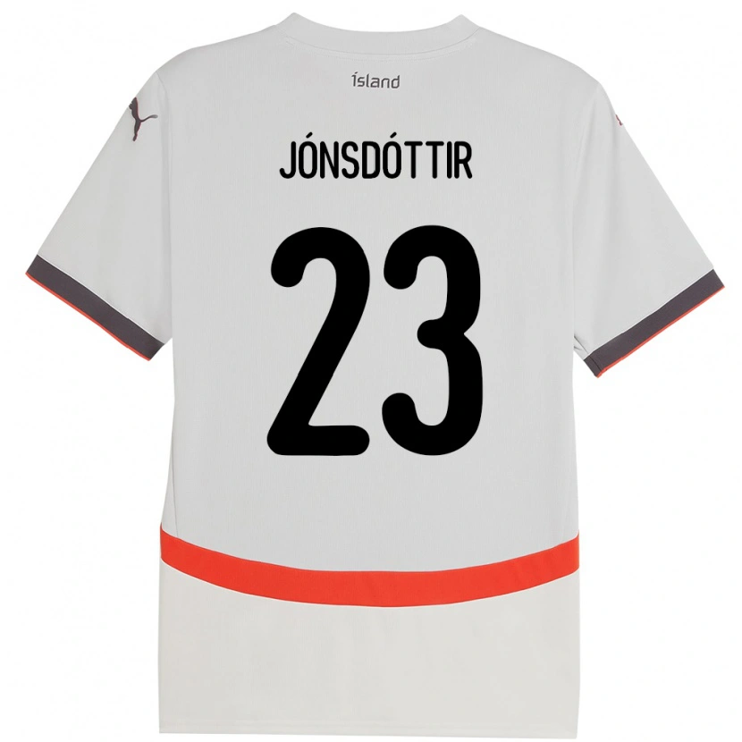 Danxen Kinderen Ijsland Sveindís Jane Jónsdóttir #23 Wit Uitshirt Uittenue 24-26 T-Shirt