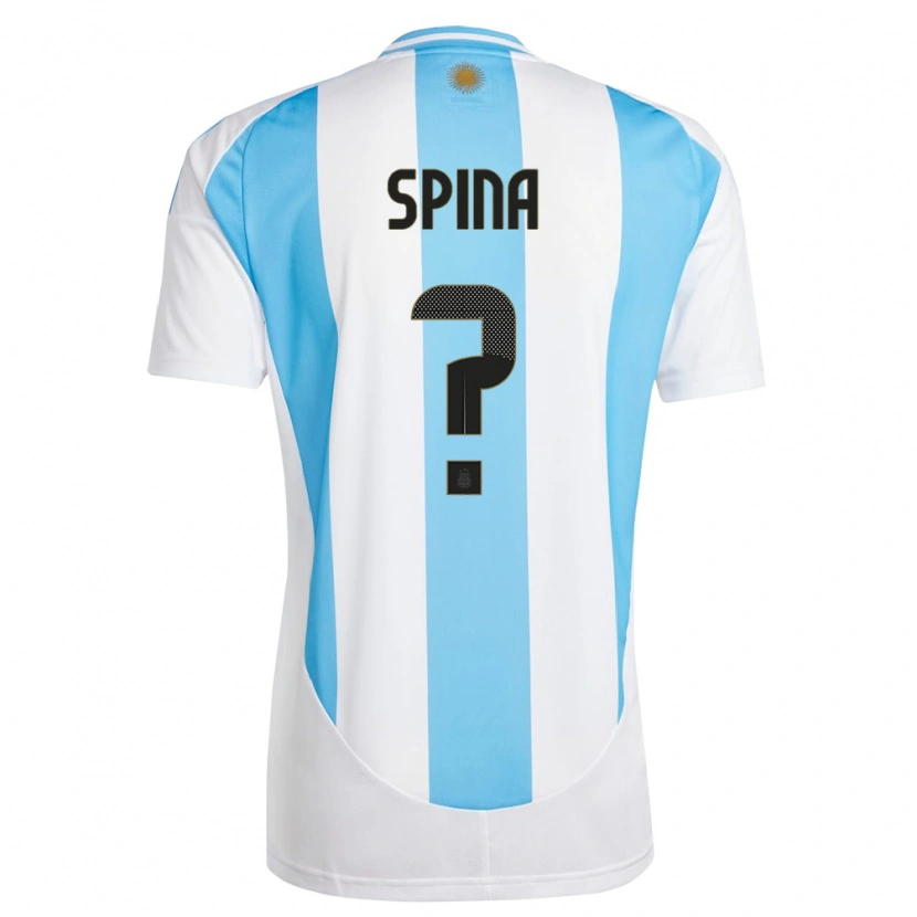 Danxen Heren Argentinië Gerónimo Spina #0 Wit Blauw Thuisshirt Thuistenue 24-26 T-Shirt