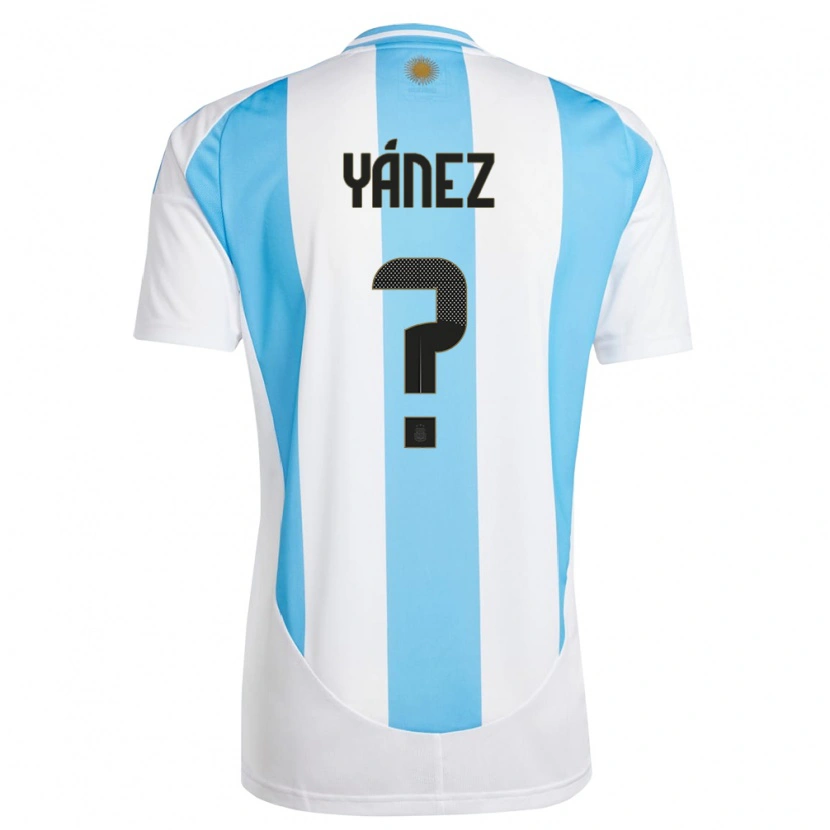 Danxen Heren Argentinië Thiago Yánez #0 Wit Blauw Thuisshirt Thuistenue 24-26 T-Shirt