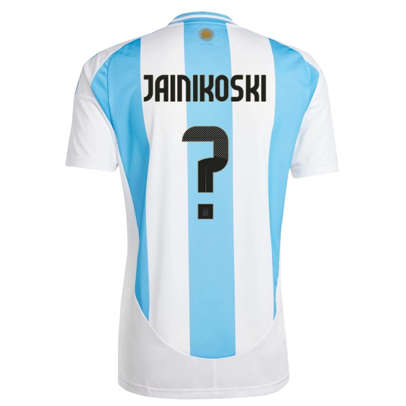 Danxen Heren Argentinië Facundo Jainikoski #0 Wit Blauw Thuisshirt Thuistenue 24-26 T-Shirt