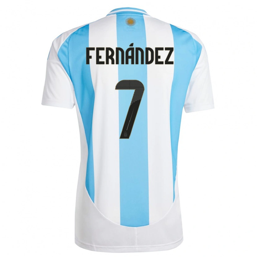 Danxen Heren Argentinië Thiago Fernández #7 Wit Blauw Thuisshirt Thuistenue 24-26 T-Shirt