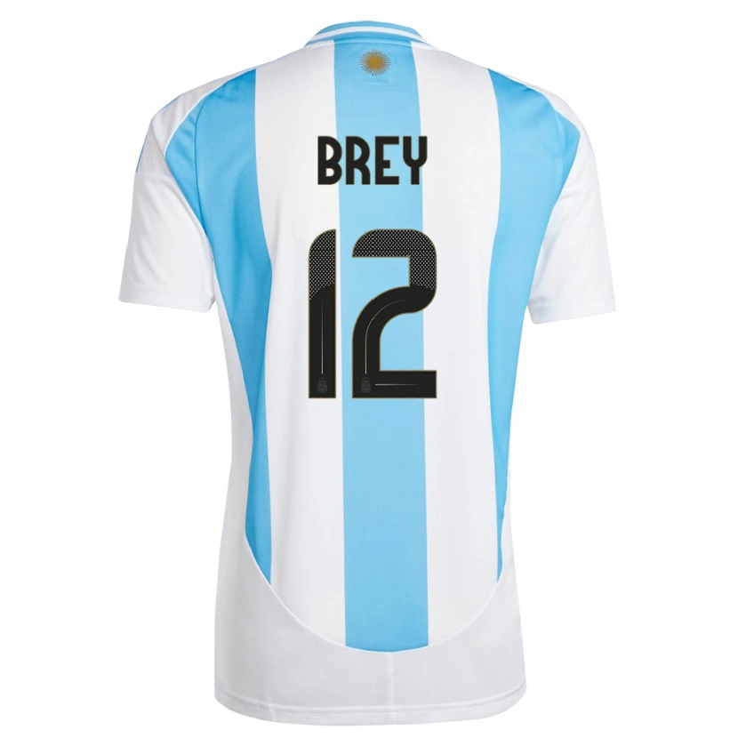 Danxen Heren Argentinië Leandro Brey #12 Wit Blauw Thuisshirt Thuistenue 24-26 T-Shirt