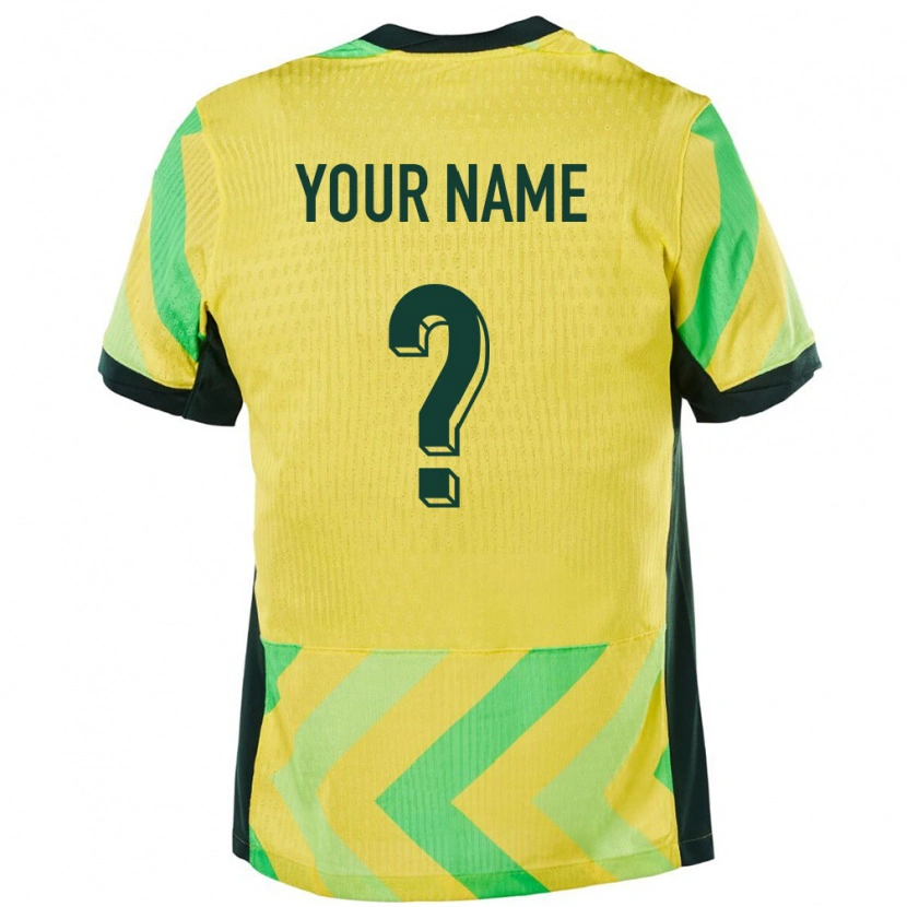 Danxen Heren Australië Uw Naam #0 Goud Thuisshirt Thuistenue 24-26 T-Shirt