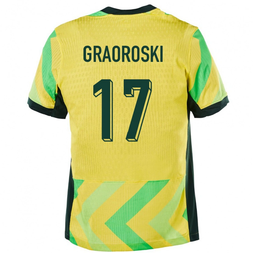 Danxen Heren Australië Jordan Graoroski #17 Goud Thuisshirt Thuistenue 24-26 T-Shirt