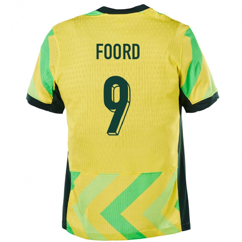 Danxen Heren Australië Caitlin Foord #9 Goud Thuisshirt Thuistenue 24-26 T-Shirt