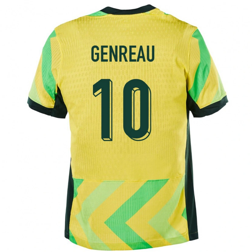 Danxen Heren Australië Denis Genreau #10 Goud Thuisshirt Thuistenue 24-26 T-Shirt