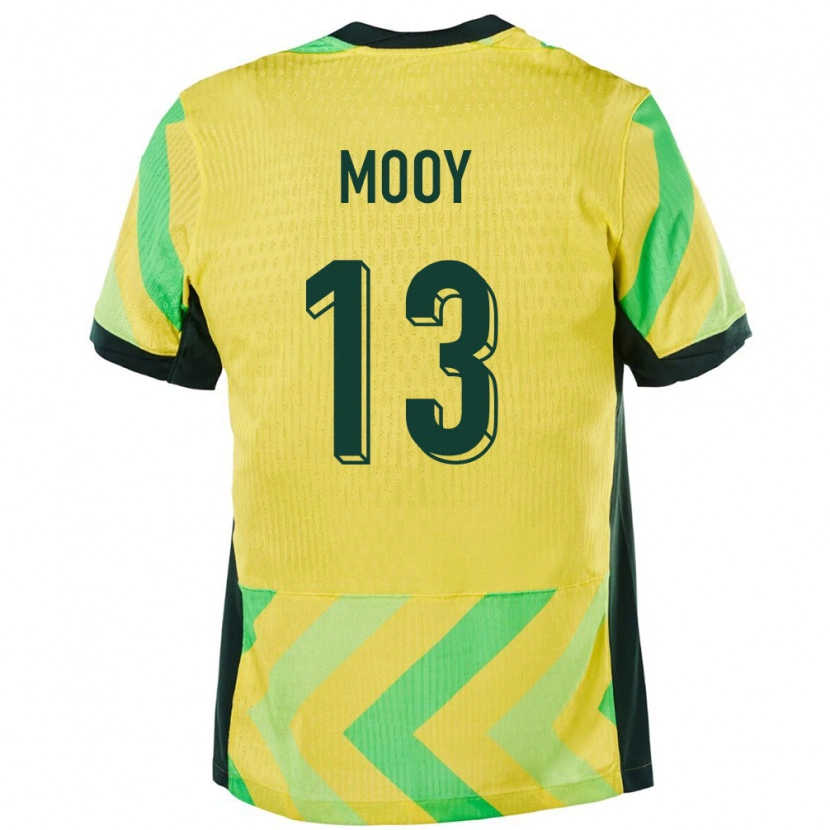 Danxen Heren Australië Aaron Mooy #13 Goud Thuisshirt Thuistenue 24-26 T-Shirt