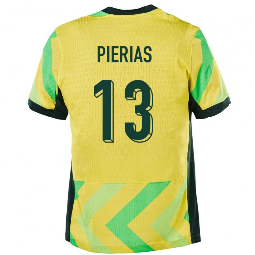 Danxen Heren Australië Dylan Pierias #13 Goud Thuisshirt Thuistenue 24-26 T-Shirt