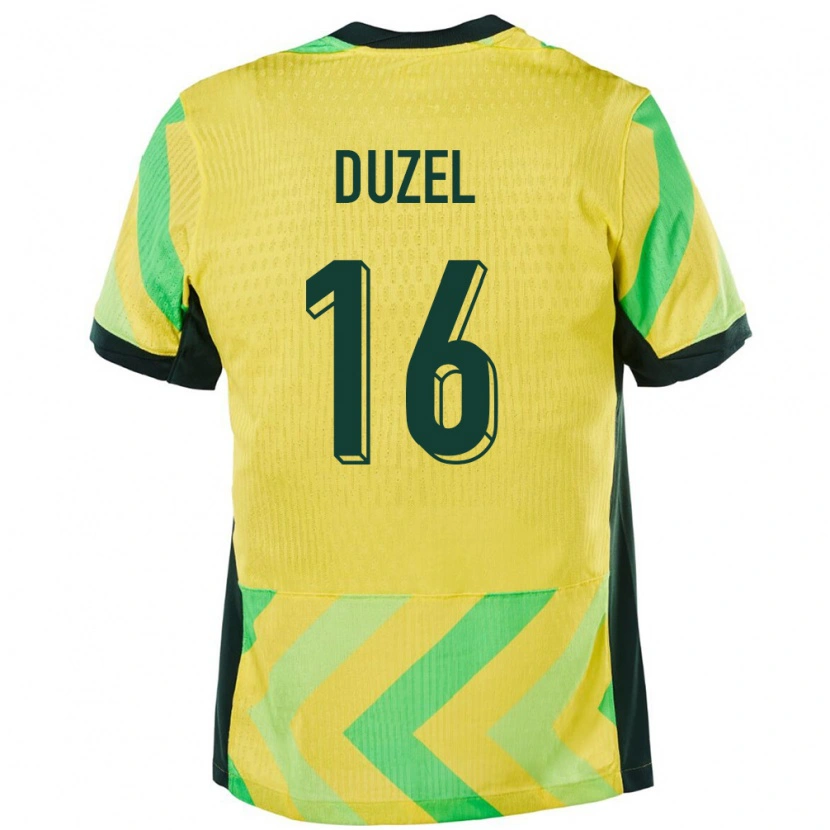 Danxen Heren Australië Luke Duzel #16 Goud Thuisshirt Thuistenue 24-26 T-Shirt