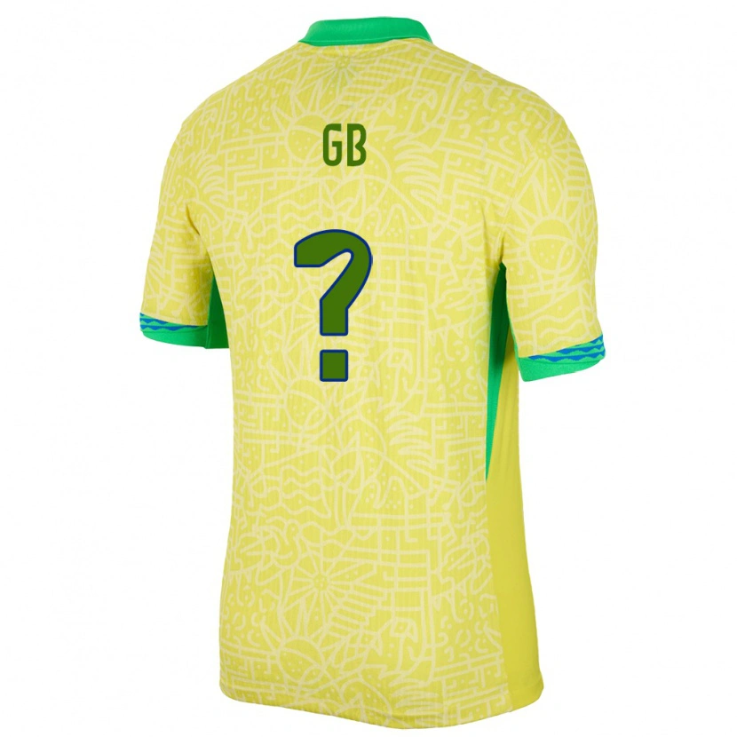 Danxen Heren Brazilië Gb #0 Geel Thuisshirt Thuistenue 24-26 T-Shirt