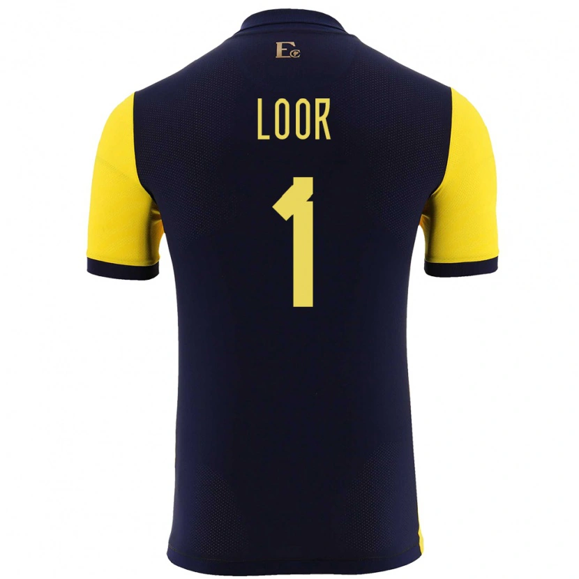 Danxen Heren Ecuador Cristhian Loor #1 Geel Thuisshirt Thuistenue 24-26 T-Shirt