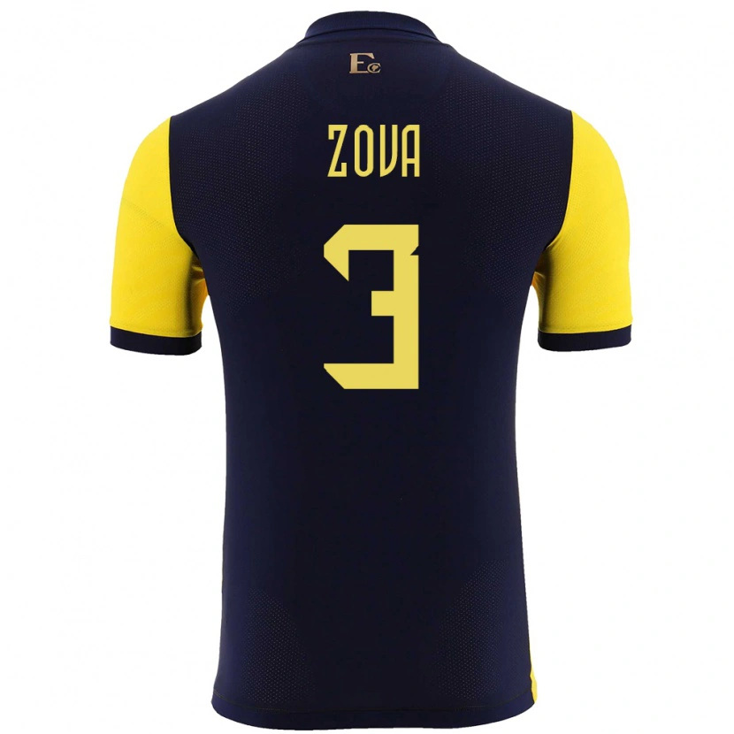Danxen Heren Ecuador Alex Zova #3 Geel Thuisshirt Thuistenue 24-26 T-Shirt