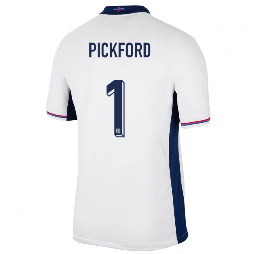Danxen Heren Engeland Jordan Pickford #1 Wit Thuisshirt Thuistenue 24-26 T-Shirt