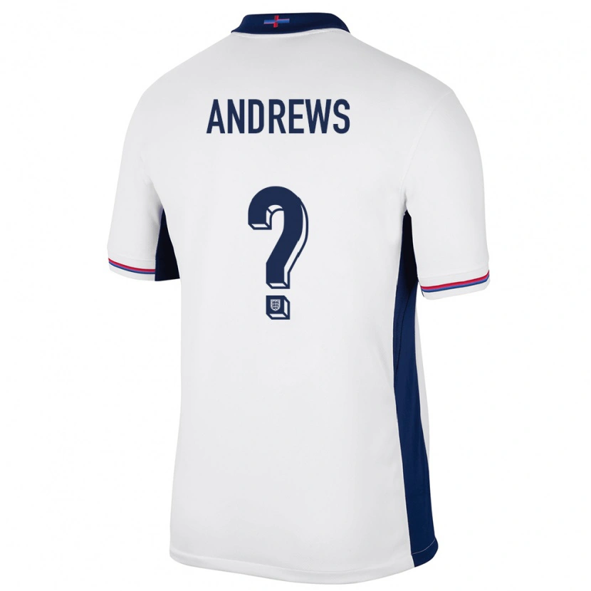 Danxen Heren Engeland Ryan Andrews #0 Wit Thuisshirt Thuistenue 24-26 T-Shirt