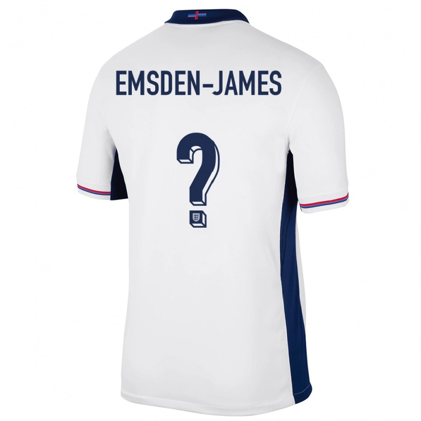 Danxen Heren Engeland Harley Emsden-James #0 Wit Thuisshirt Thuistenue 24-26 T-Shirt